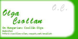 olga csollan business card